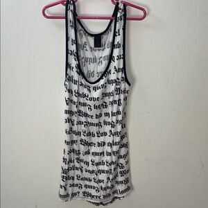 ✨🆕BNWOT!RARE!L.A.M.B. X Hanky Panky White W/ Black Script Tank Top!Sz S!